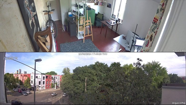 Captures d'écran d'images de surveillance obtenues avec la caméra Reolink Argus 4 Pro.