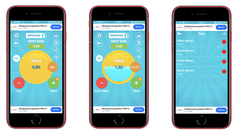 Снимки на екрана от приложението "Aqualert"