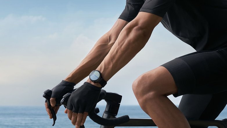 Huawei Watch 4 press photo showing the smartwatch on a bike