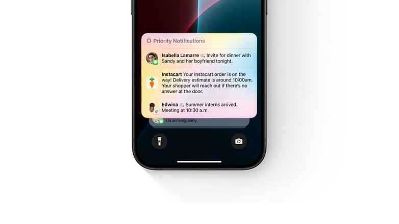 Screenshot der priorisierten Benachrichtigungen unter iOS 18