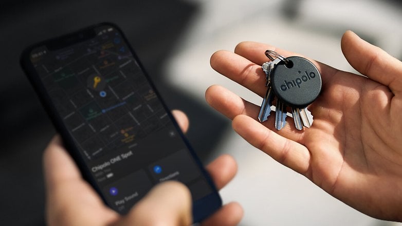 Chipolo One Tracker on a keyring