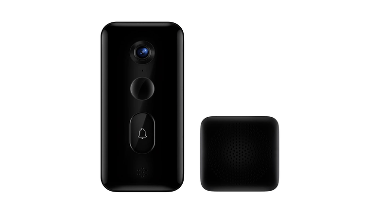 The Xiaomi Smart Doorbell 3 with its chime