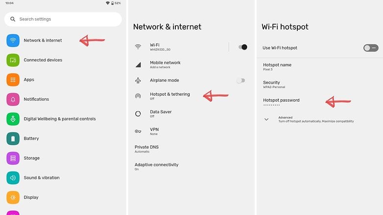 Wi-Fi Hotspot options on Android