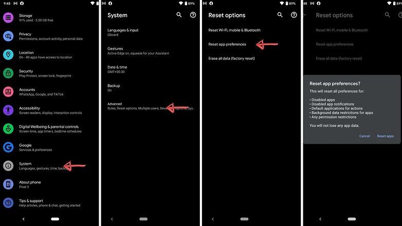 Reset App Settings Android 11