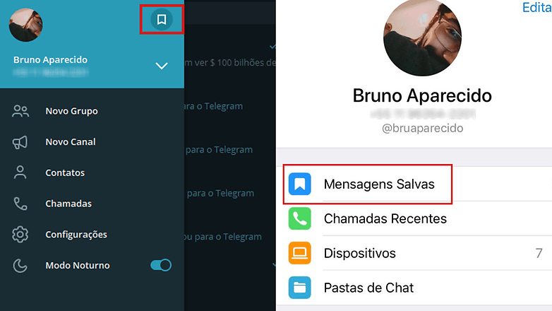 telegram nhvem mensagens