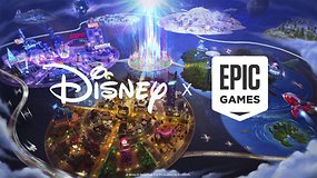 Inselgruppe und die beiden Logos von Disney und Epic