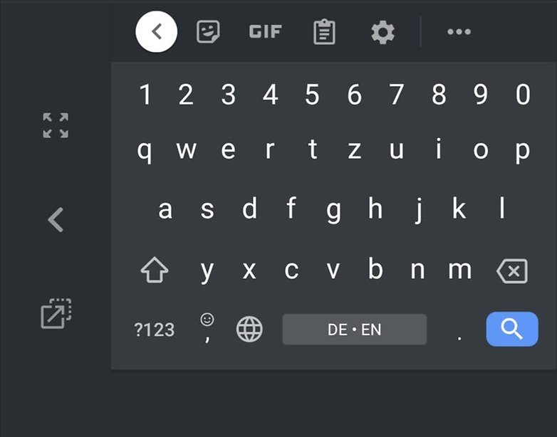 gboard on the right
