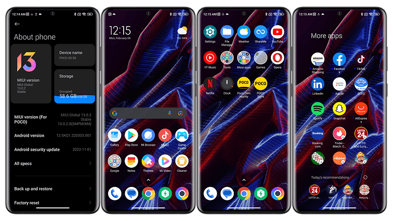 Screenshots von MIUI 13 auf dem Poco X5 5G