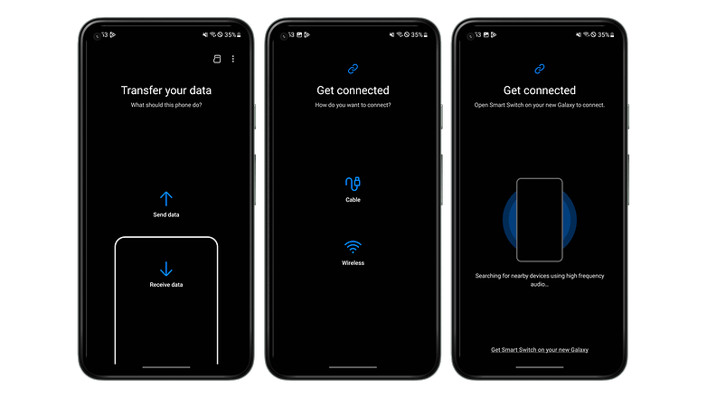 Captures d'écran Samsung Smart Switch