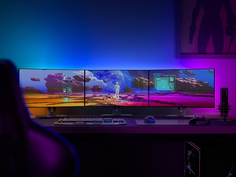Gaming-Schreibtisch mit Ambient-Beleuchtung