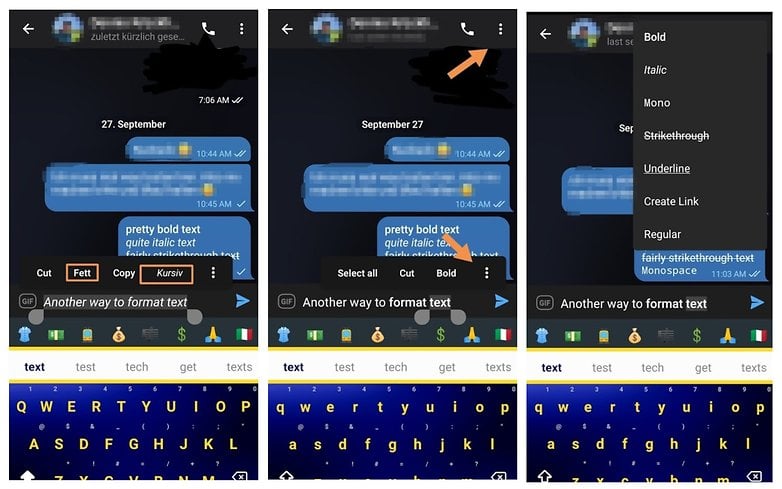 telegram text formatting android