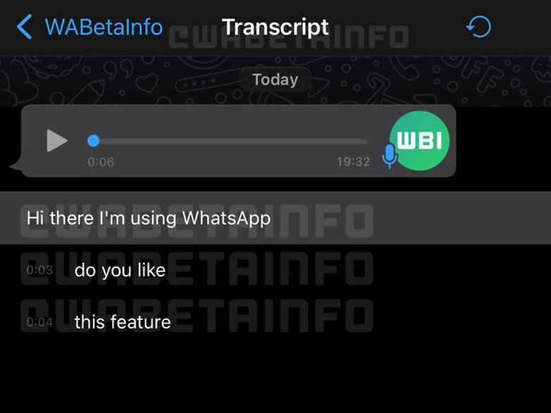 WA TRANSCRIPT VOICE MESSAGE IOS