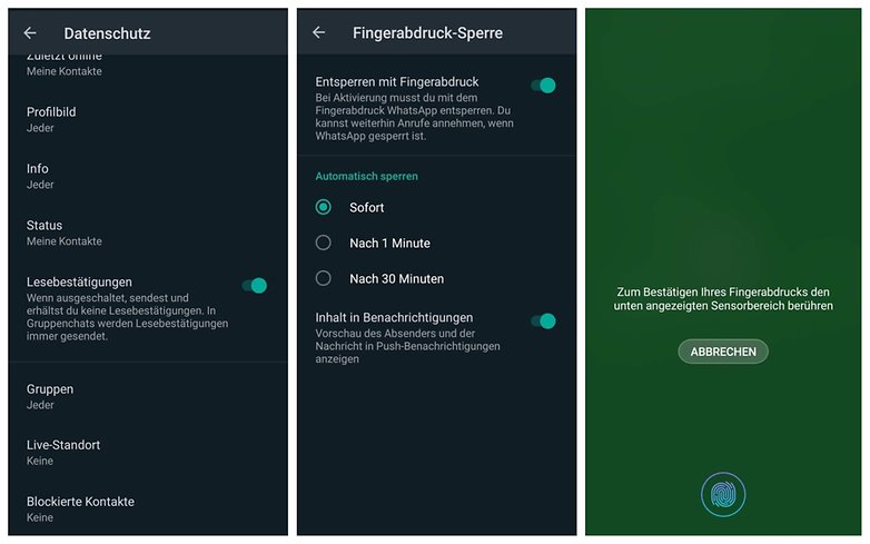 WhatsApp Fingerabdruck