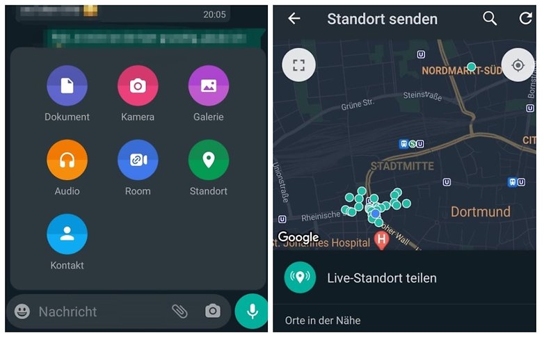WhatsApp Standort senden