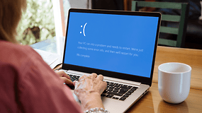 Windows-Blue-Screen auf einem Laptop