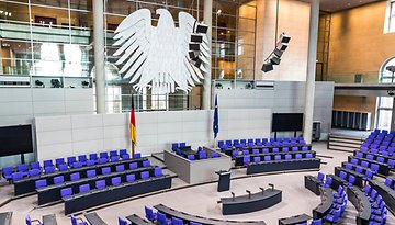Blick in den Bundestag von der Tribüne aus