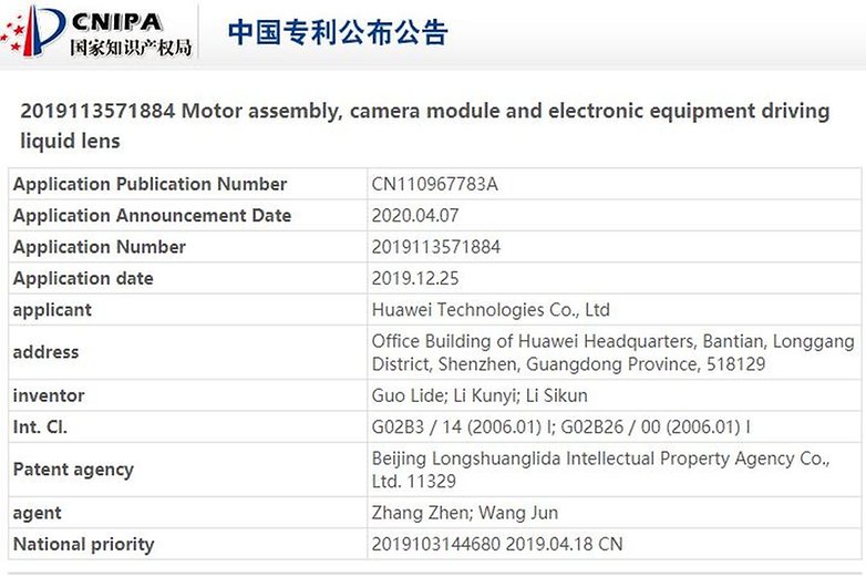 liquid lens camera huawei