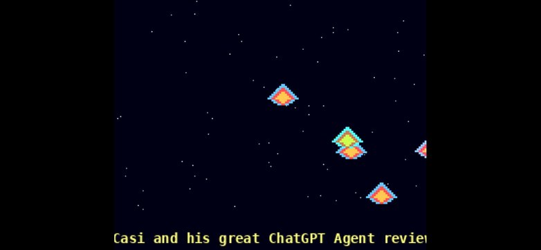Eine dunkle Weltraumszene mit bunten Formen und dem Text 'Casi und seine großartige ChatGPT-Agentenbewertung.' Eine dunkle Weltraumszene mit bunten Formen und dem Text 'Casi und seine großartige ChatGPT-Agentenbewertung.'