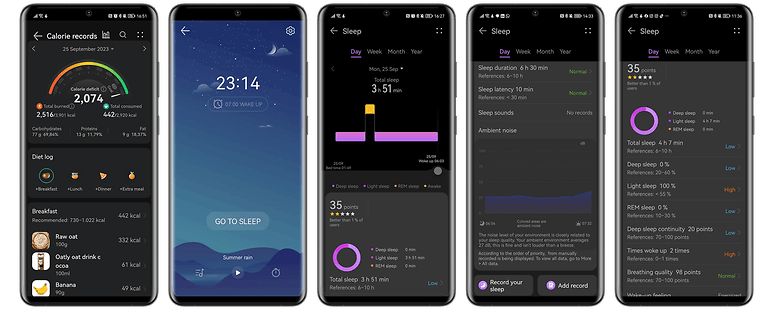 Screenshots der Huawei-Health-App