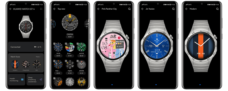 Verschiedene Watch-Faces für die Huawei Watch GT 4