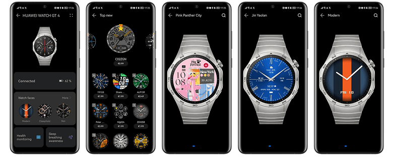 Captures d'écran des watchfaces de la Huawei Watch GT 4