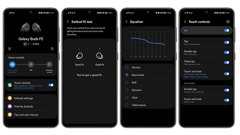 Screenshots der Galaxy Wearable App