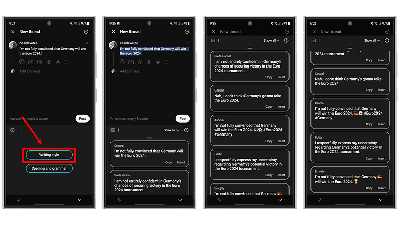Let Galaxy AI change your text to suit the context!