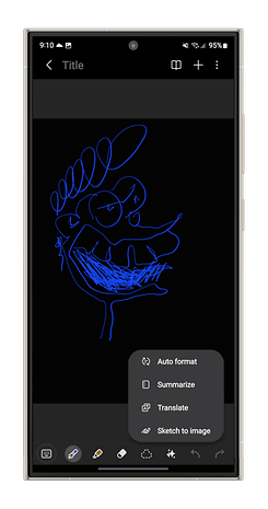 Screenshot der Galaxy-AI-Funktion Sketch to Image