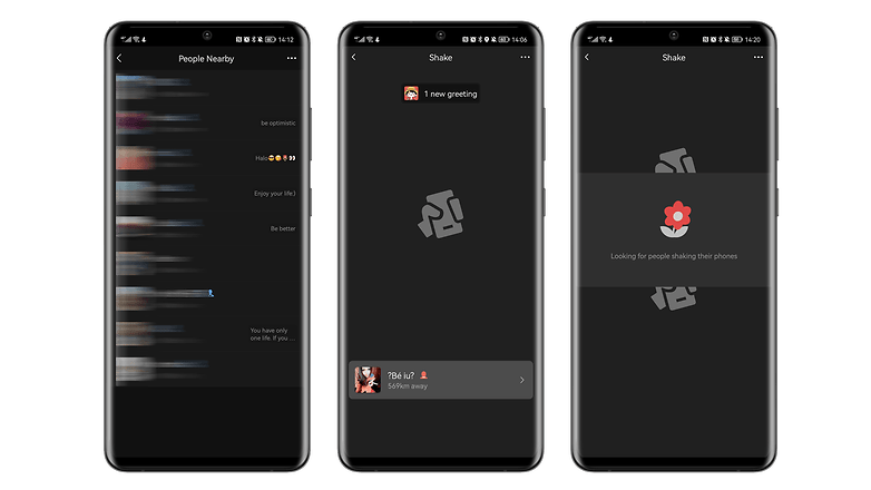 WeChat app screenshots