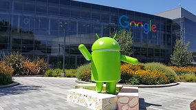 Android-Roboter vor dem Google-Komplex