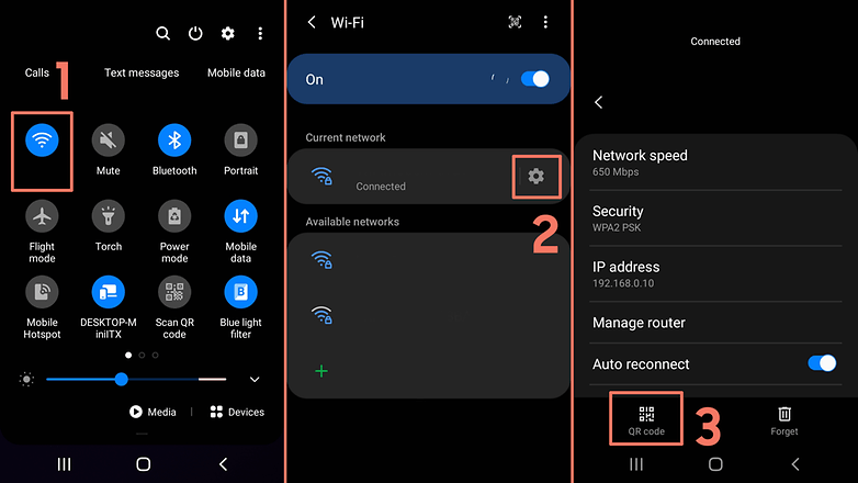 WiFi-Teilen auf Samsung-Handys – Screenshots