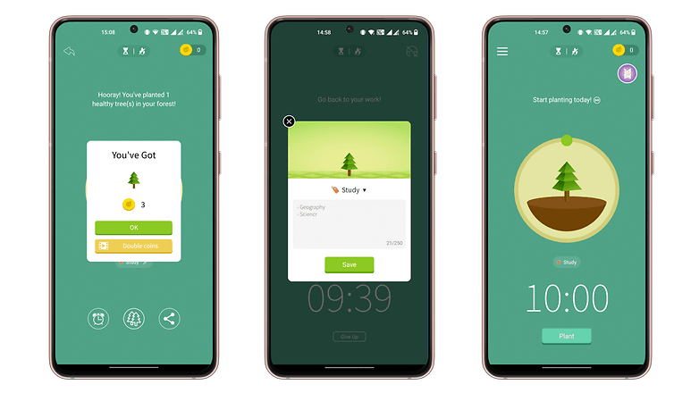 Screenshot der Forest App