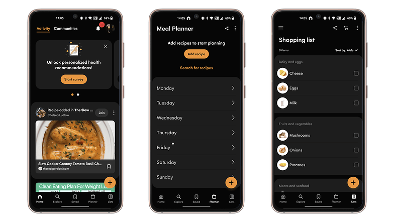Screenshots Samsung-Food-App