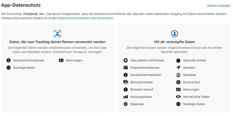 Facebook Privacy App Store DE