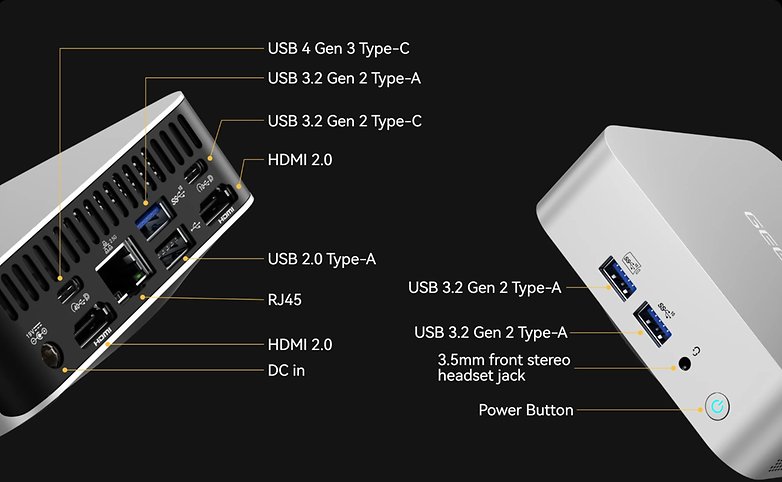 Geekom A8 ports