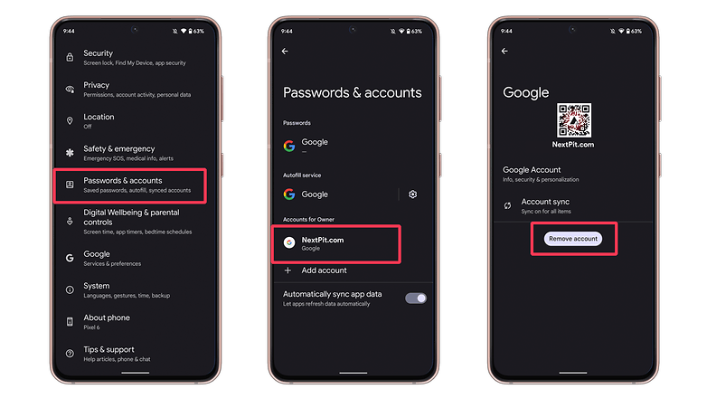 Google Play Issues remove account