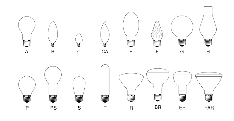 Light bulb shapes