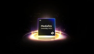 MediaTek Dimensity 9400 processor with 5G logo on a glowing background.