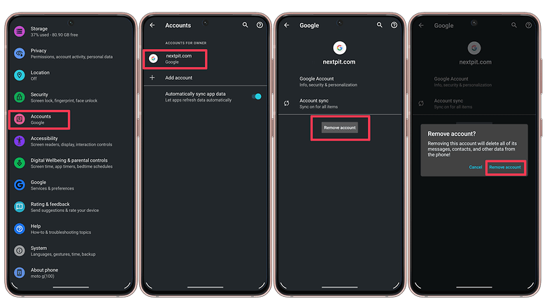 NextPit Google Account remove