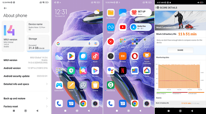 Xiaomi Redmi Note 12 Pro+ Software screenshots