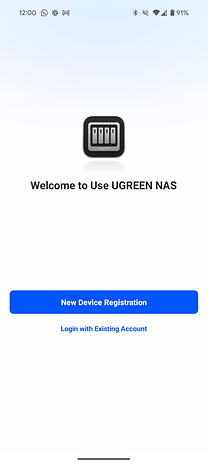 Screenshots from the Ugreen NAS mobile app