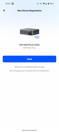 Screenshots from the Ugreen NAS mobile app