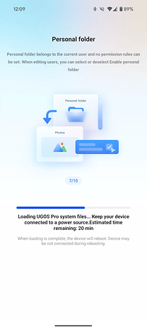 Screenshots from the Ugreen NAS mobile app