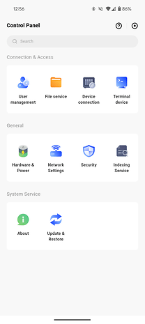 Screenshots from the Ugreen NAS mobile app