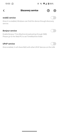 Screenshots from the Ugreen NAS mobile app