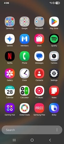 Home screen of Samsung Galaxy XCover 7 Pro displaying various installed apps.