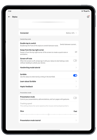 OnePlus Pad 2 screenshots from the Stylus settings.