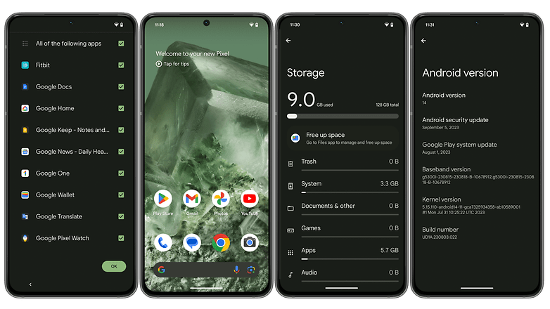 Google Pixel 8 logiciel