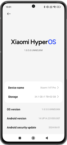 Screenshots from the Xiaomi 14T Pro HyperOS interface