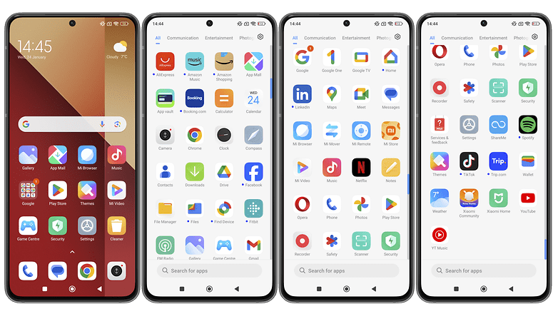 Screenshots taken from the Redmi Note 13 Pro 4G smartphone showing the stock interface and pre-installed apps